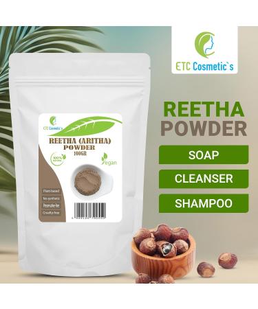 Reetha Powder (Aritha) - 100g - Naturally cleanses skin and hair helps fight dandruff and nourishes hair - 100% natural - Buy Online on GoSupps.com