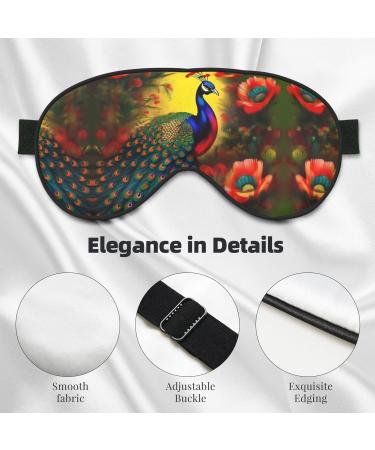 Peacock Flowers Eye Mask - Soft Adjustable Sleep Mask for Men & Women - Comfort & Style for Nighttime Relaxation - Buy Online on GoSupps.com