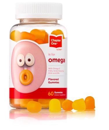 Chapter One Omega Gummies, Chewable Omega 3 Gummies for Kids, Kosher, 60 Flavored Gummies 60 Count (Pack of 1)