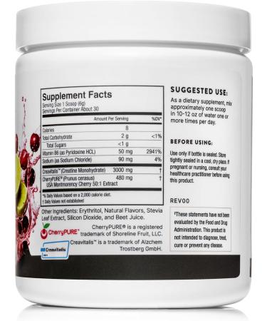 Buy German Micronized Creatine with USA Tart Cherry & Vitamin B6 - Caffeine-Free Pre/Post Workout Supplement for Men & Women | Tart Cherry Lime Flavor - Buy Online on GoSupps.com