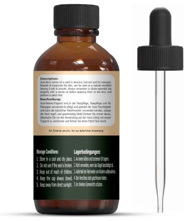  ORGANIC ZING Organic Zing Acai Berry Oil (Oleracea Euterpe) Pure Natural Carrier Oil for Skin Care Hair Care and Massage 30ml - Buy Online on GoSupps.com