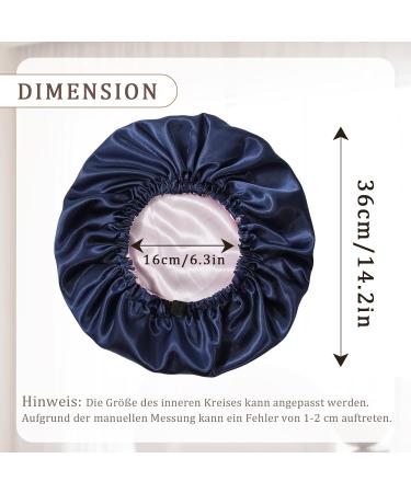 Welrog Adjustable Satin Hair Hood for Women - Reversible Silk Bonnet Sleep Cap in Blue & Pink | Perfect for Nighttime Hair Care - Buy Online on GoSupps.com