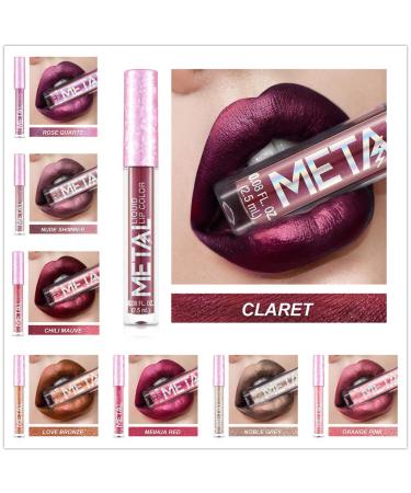 PAMO Metallic Liquid Lipstick in Claret - Long Lasting Cup-proof Lip Color for Pearl Beauty Makeup - Buy Online on GoSupps.com