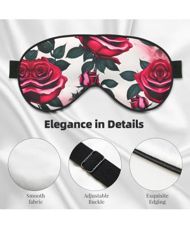 Blossoming Rose Double-Sided Sleep Eye Mask | Soft Comfortable Blindfold with Adjustable Strap | Light Blocking Black - Buy Online on GoSupps.com