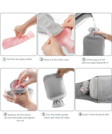 Mokani Wearable Soft Furry Hot Water Bottle with Waist Belt - Grey | Pain Relief for Shoulder, Neck, Hand, Waist, and Back - Buy Online on GoSupps.com