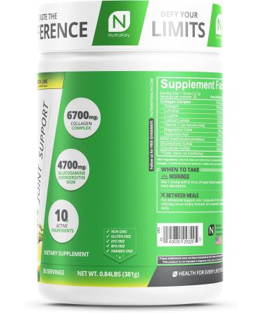 NutraKey Innoflex Glucosamine with Chondroitin, Msm, Hyaluronic Acid and Collagen, 1500mg Lemon Lime - Buy Online on GoSupps.com