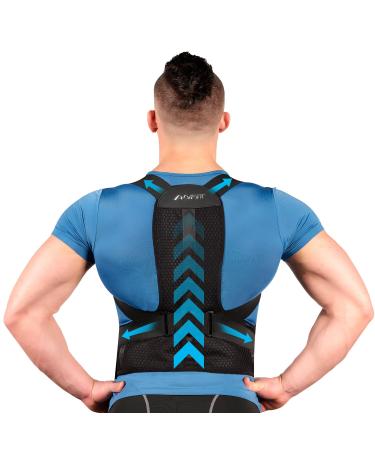 Back Brace Posture Corrector for Women and Men Breathable Adjustable Full Back Straightener for Upper Lower Back Spine Scoliosis Hunchback Posture Corrector Large Black