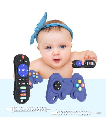Meetory Silicone Baby Remote Control Toy  Baby Teether Toys Silicone Toddler Toys  TV Remote Teether for Baby  Silicone Teething Toys for Babies 6-18 Months