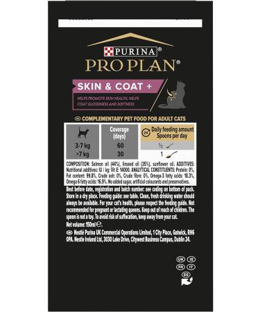 PRO PLAN Cat Skin and Coat Supplement | Skin health support lustrous coat | with salmon oil linseed oil omega 3 omega 6 vitamin E | Adult and Senior cats | Oil 150 ml Cat Supplements 150 ml (Pack of 1) - Buy Online on GoSupps.com