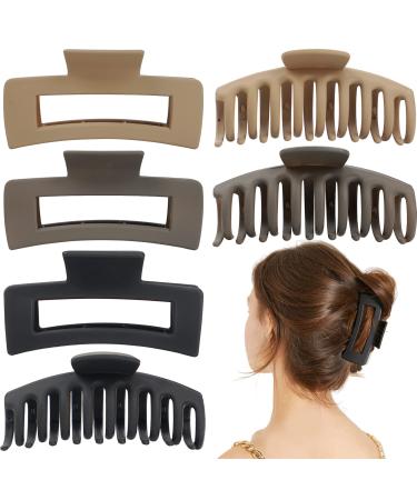 Midodo 6 pieces Large hair clip hair clip for women slide -resistant big hair clips claw clips matt hair clips for women girls 3226b