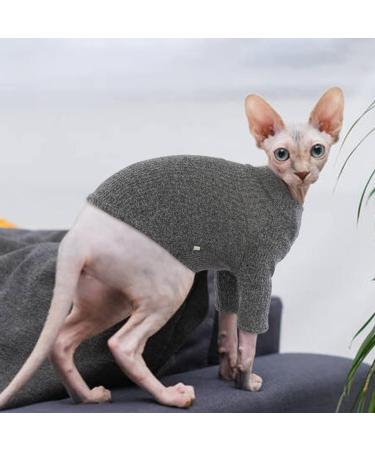 Pumyporeity Sphynx Hairless Cat Cotton Clothes | Breathable Sweater T-Shirts & Vests | Soft Skin-Friendly Pet Apparel (Black S) - Buy Online on GoSupps.com