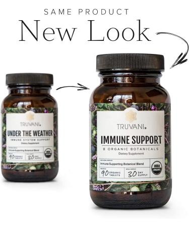 Truvani Immune Support: Organic Herbal Supplement with 8 Natural Ingredients - Ginger, Elderberry, Acerola Cherry - 30 Day Supply - Buy Online on GoSupps.com