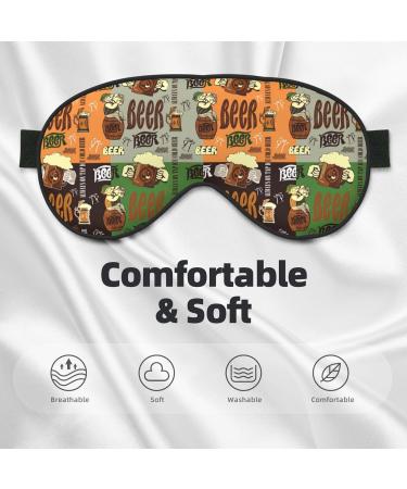 Beer Print Soft Eye Mask | Sleep Mask for Men & Women | Comfortable Travel Sleep Aid - Buy Online on GoSupps.com