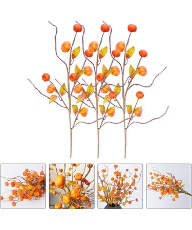 HOMSFOU 12 Pcs Artificial Pumpkin Branch Maple Leaf Branch Pumpkin Berry Picks Thanksgiving Pumpkin Branch Fall Pumpkin Picks Halloween Pumpkin Branch Autumn Foam Artificial Flower - Buy Online on GoSupps.com