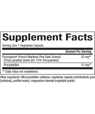 Natural Factors Pycnogenol 25 mg - 60 Vegetarian Capsules | Antioxidant Support - Buy Online on GoSupps.com