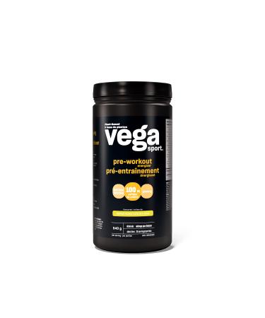 Vega Sport Pre-Workout Energizer Lemon Lime (30 Servings) Vegan Preworkout Energy Powder Gluten Free 100mg Caffeine Non GMO 550g (Packaging May Vary) Lemon Lime 540 g (Pack of 1)