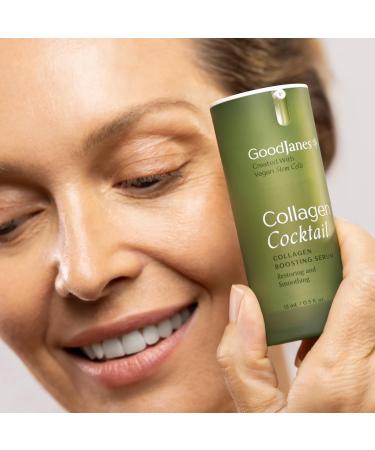 GoodJanes Collagen Cocktail Boosting Serum with Vegan Collagen Vitamin C Niacinamide & Copper Peptides Plant-Based Stem Cell Treatment for Radiant Firm-Looking Skin 0.5 oz - Buy Online on GoSupps.com