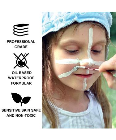 BOBISUKA White Face and Body Paint - Professional Oil Based Creamy Palette for Halloween, Stage, Cosplay, Clown Makeup - Non Toxic (Large 70g/2.46oz) - Buy Online on GoSupps.com