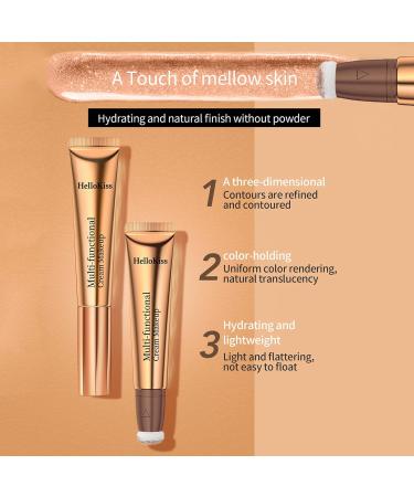 Contour Beauty Wand - Long Lasting Gel Cream Bronzer Stick | Easy Blend Natural Matte Finish Cruelty-Free Makeup - Buy Online on GoSupps.com