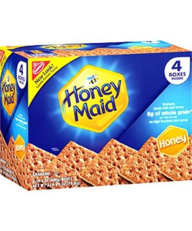 Nabisco Honey Maid Graham Crackers, Honey 4-14.4oz ORIGINAL 14.4 Ounce (Pack of 1)