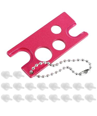 Beaupretty Eyelash Glue Bottle Opener Nozzle Set Eyelash Glue Replacement Caps Eyelash Glue Top Replacement Metal Essential Oil Roller Bottle Opener Key Tool Keychain Accessories Rosy