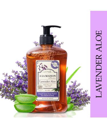 A LA MAISON Lavender Aloe Liquid Hand Soap - Triple French Milled Natural Moisturizing Soap (3 Pack 16.9 oz) - 16.9 Fl Oz x 3 - Buy Online on GoSupps.com