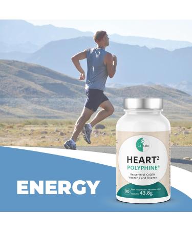 Swiss Point of Care Heart 2 Capsules - 90 Vegan Capsules with High-Dose Resveratrol OPC & Q10 - 500mg Polyphine & 60mg Q10 - Boost Heart Health - International Shipping Available - Buy Online on GoSupps.com