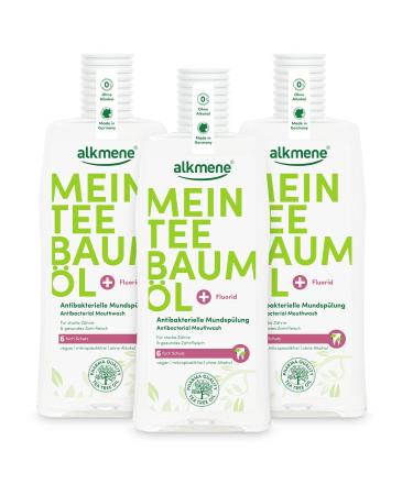 Alkmene tea tree oil mouthwash with 6-fold protection against caries sugar acids and tartar 3 x 500 ml