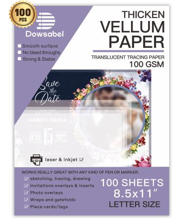 Translucent Vellum Paper  Dowsabel 68LBS 8.5 x 11 inches Printable Vellums for Card Overlays  Invitations Belly Bands  Envelope  Lantern 50 Sheets