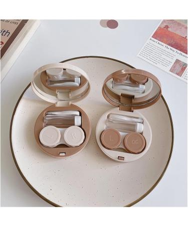 Buy Portable Khaki Contact Lens Case - 1pc Etui with Mirror | Perfect Cosmetic Storage for Lenses | International Shipping Available - Buy Online on GoSupps.com