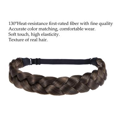 TOECWEGR Braid Headband 3 Strands Synthetic Hair Classic Wig Hair Hoop - Chunky Elastic Hairpiece for Ladies - Buy Online on GoSupps.com