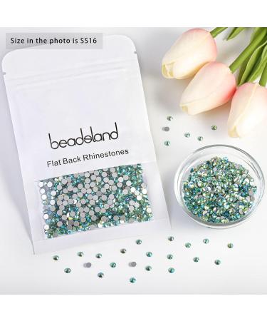 Beadsland 1440 Pieces Flat Back Rhinestones - Light Green SS16 Nail Crystals for DIY Nail Art - Buy Online on GoSupps.com