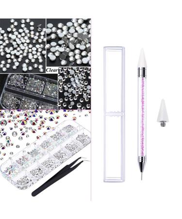 1500 Self-Adhesive Rhinestones - 6 Sizes Glittering Crystal Gemstones for Nails Clothing & Crafts + Tweezers & Picker Pen - Buy Online on GoSupps.com