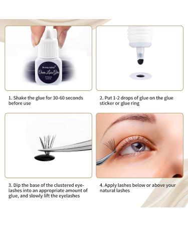 Professional-Grade 5ml Black Cluster Lash Glue - Long-Lasting, Waterproof, Low Irritation Individual Lash Adhesive for DIY Eyelash Extensions - Buy Online on GoSupps.com