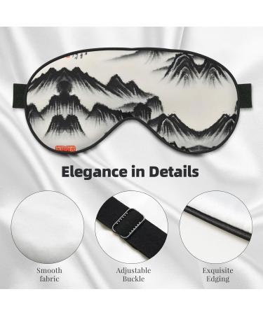 SSIMOO Chinese Landscape Painting Eye Mask - Double-Sided Soft & Light Blocking for Better Sleep Quality - International Shipping Available - Buy Online on GoSupps.com