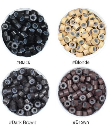 Yamel Micro Links Bead Hair Extensions Rings 250 Pieces 5mm Medium Brown Silicone Lined Beads for Human Hair Extensions - Buy Online on GoSupps.com