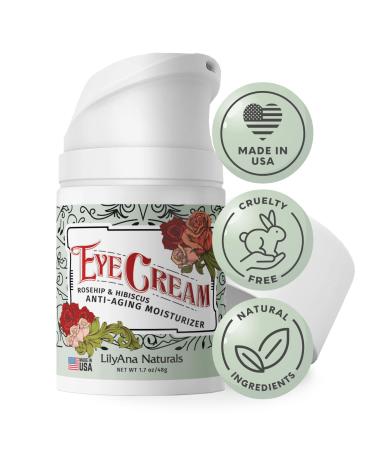 LilyAna Naturals Eye Cream - Eye Cream for Dark Circles and Puffiness, Under Eye Cream, Anti Aging Eye Bag Cream, Improve the look of Fine Lines and Wrinkles - Skin Care Products - 1.7 oz 1.7 Ounce (Pack of 1)