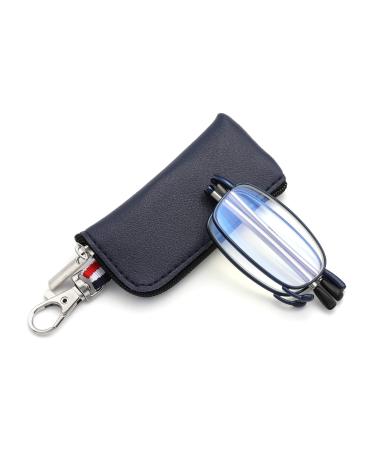 Additional foldable mini metal blue light filter Reading glasses for women and men Lightweight anti-blue computer glasses with glasses case 3.0 x