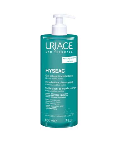 Uriage Hyseac Gel Nettoyant Anti-Imperfections Visage et Dos - Nettoie en Douceur & Purifie - limine l'Exc s de S bum - Pour Peaux Grasses Tendance Acn ique - Sans Savon - pH Physiologique - 500 ml