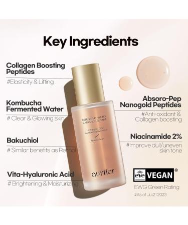 Aurtier Intensive Hydro Radiance Serum Dewy & Deep Hydration Glow Glass Skin Anti-aging care with Niacinamide Vitamin C Collagen Korean Skin care 1.69 fl oz - Buy Online on GoSupps.com