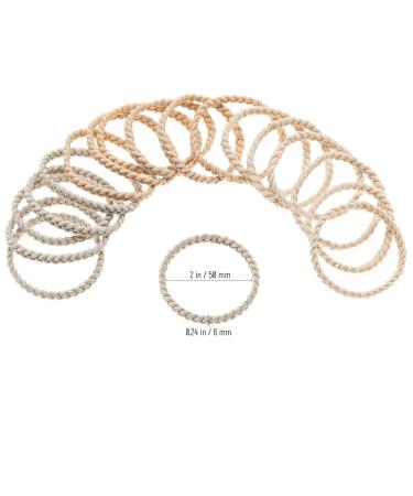 Braided Hair Ties Set - 18 Pcs Blonde Thick Ponytail Holders & Elastics Bracelet - 3 Shades of White - Women's Hair Accessories - Buy Online on GoSupps.com