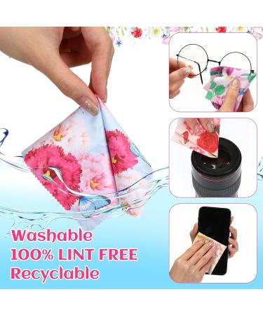 24 Pcs Microfiber Glasses Cleaning Cloths - 6x6 Multi-Color Eye Glass Wipes with Cute Flower Design | Perfect Graduation Gifts & Lenses Care - Buy Online on GoSupps.com
