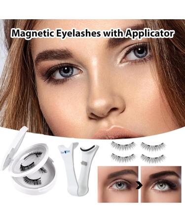 Natural Look Magnetic Eyelashes Glueless Natural Look Lashes - Long-Lasting Applicator Included 1 Pair Easy to Wear False Eyelashes for Travel  - Buy Online on GoSupps.com