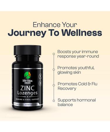 My Vida Origins Zinc Acetate Lozenges Immune Support Inflammation Support Wound Healing Peppermint Flavor Vegan Non-GMO - 18.57 mg - 30 Day Supply - Buy Online on GoSupps.com