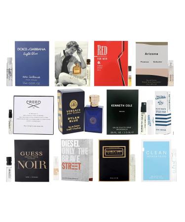 Men's Designer Fragrance Sampler Set - 12 Cologne Vials + Deluxe Mini Bottle - Buy Online on GoSupps.com