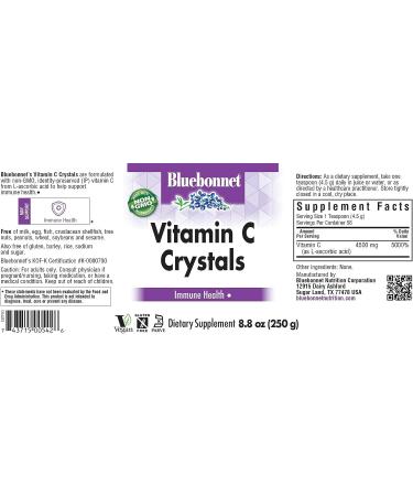 Bluebonnet Nutrition Vitamin C Crystals - Immune Health Antioxidant Support - 8.8 oz (250 g) - Buy Online on GoSupps.com