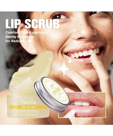 Natural Lip Scrub - Moisturizing Vanilla Sugar Scrub for Dry Lips | Exfoliating Lip Scrubber with Essential Oils | 1.76 Oz - Buy Online on GoSupps.com