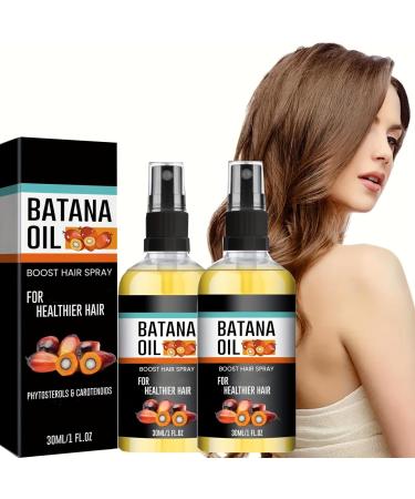 2PCS Batana Oil Spray for Hair Growth Boost Hair Spray Hair Growth Oli Prevents Hair Loss Repairs Damaged Hair Promotes Thicker Fuller and Faster Growing Hair 30ml-2 PCS