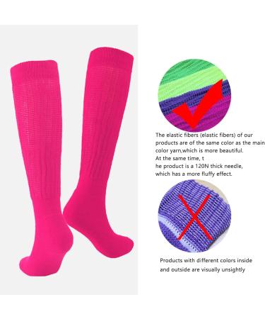Neon Knit Slouch Socks for Women - 2 Pairs Extra Long Thermosocks | Perfect for Costume Parties Halloween & Streetwear - Buy Online on GoSupps.com