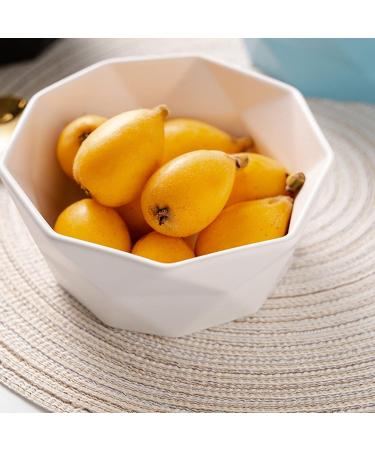 FURLOU Bowl White Rhombus Ceramic Bowl Fruit Salad Bowl Home Dessert Pastry Plate Cooking Dishes Tableware Kitchen Utensils Porcelain Bowls - Buy Online on GoSupps.com